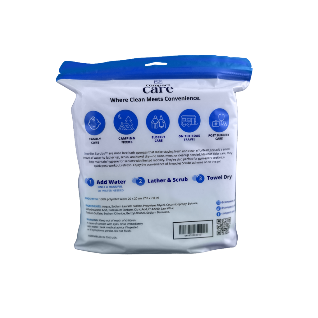 Snoodles Scrubs™ Rinse-Free Bath Sponges