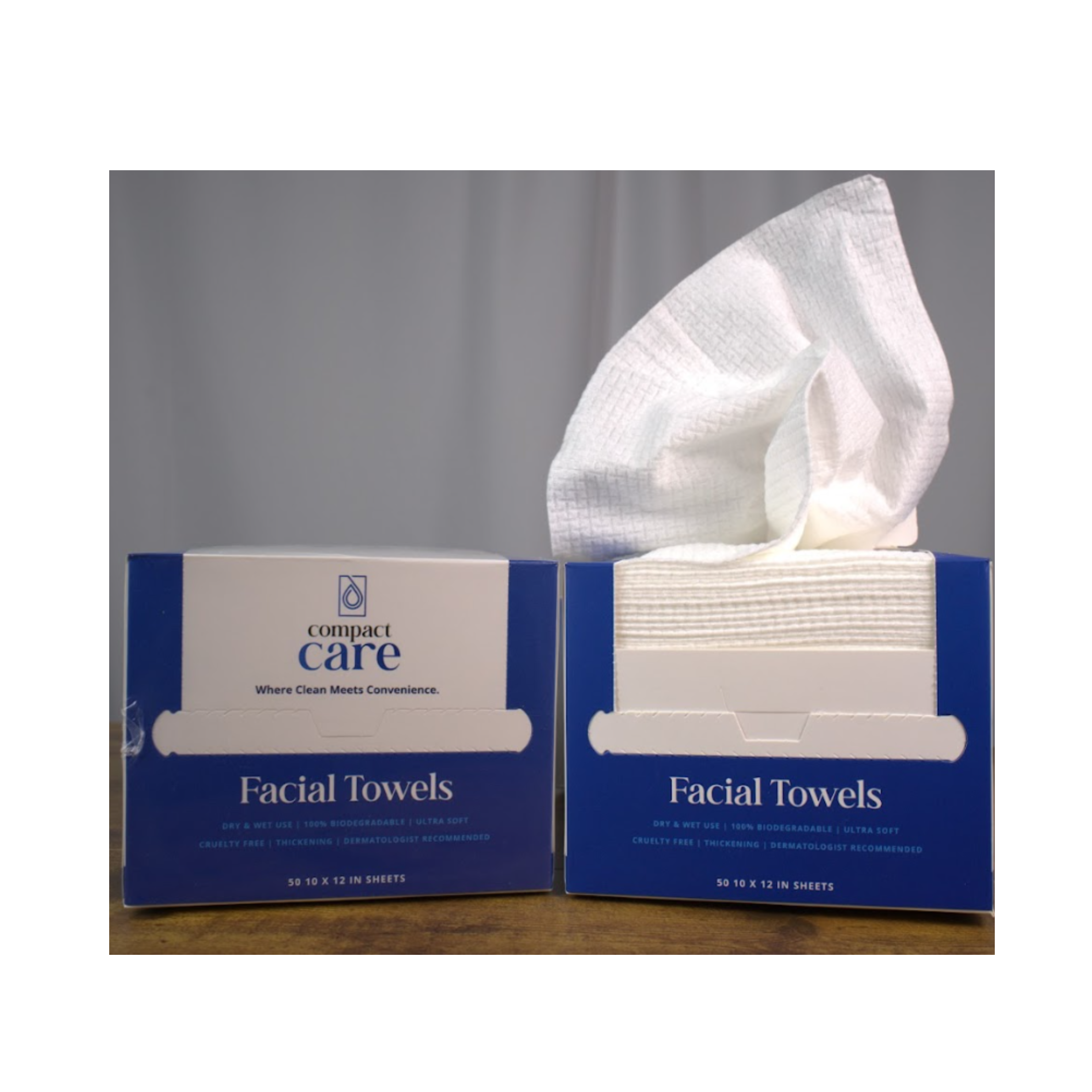 Compact Care Disposable XL Facial Towels