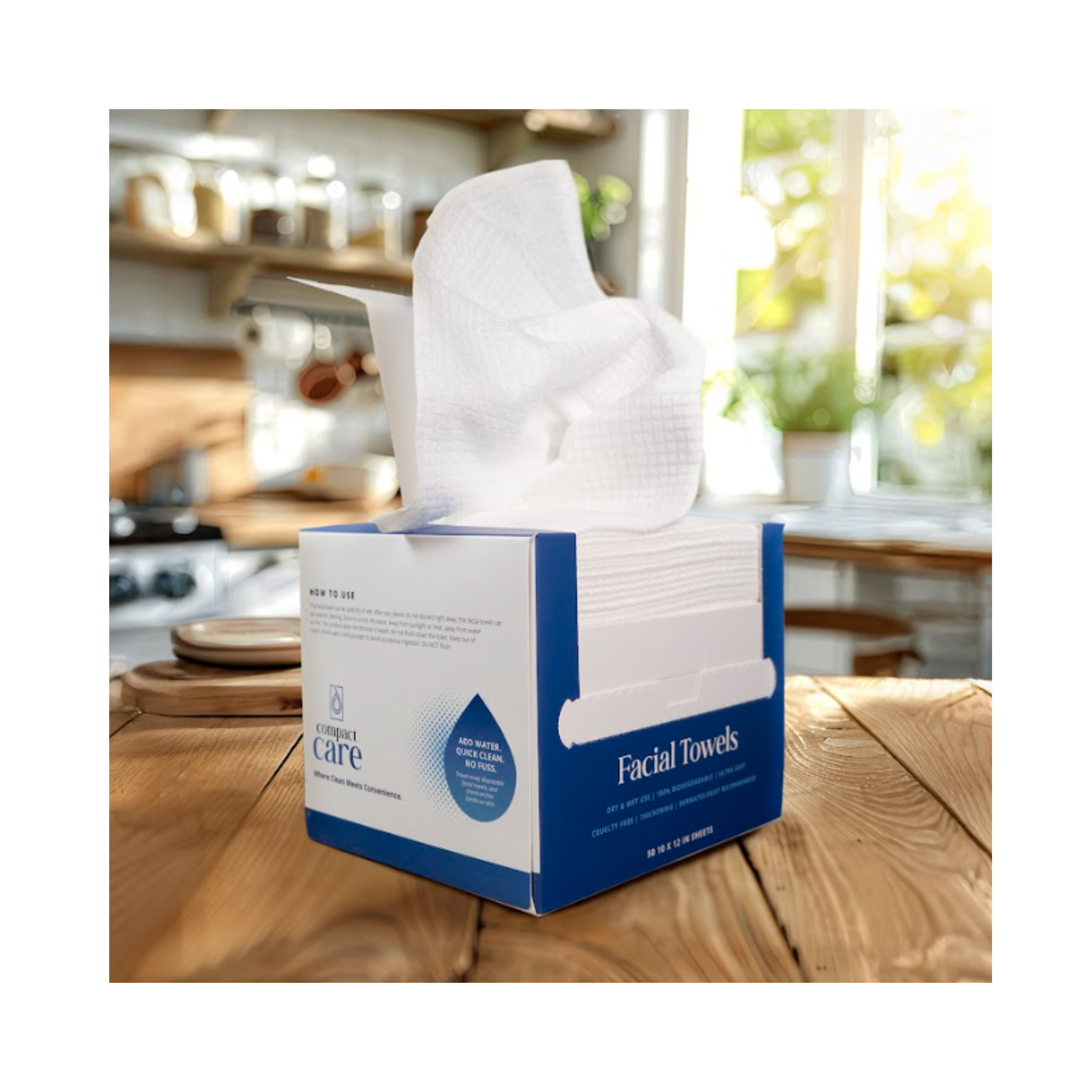 Compact Care Disposable XL Facial Towels