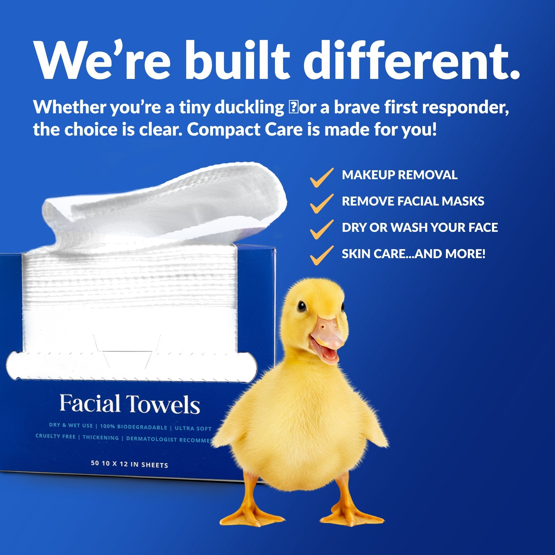 Compact Care Disposable XL Facial Towels