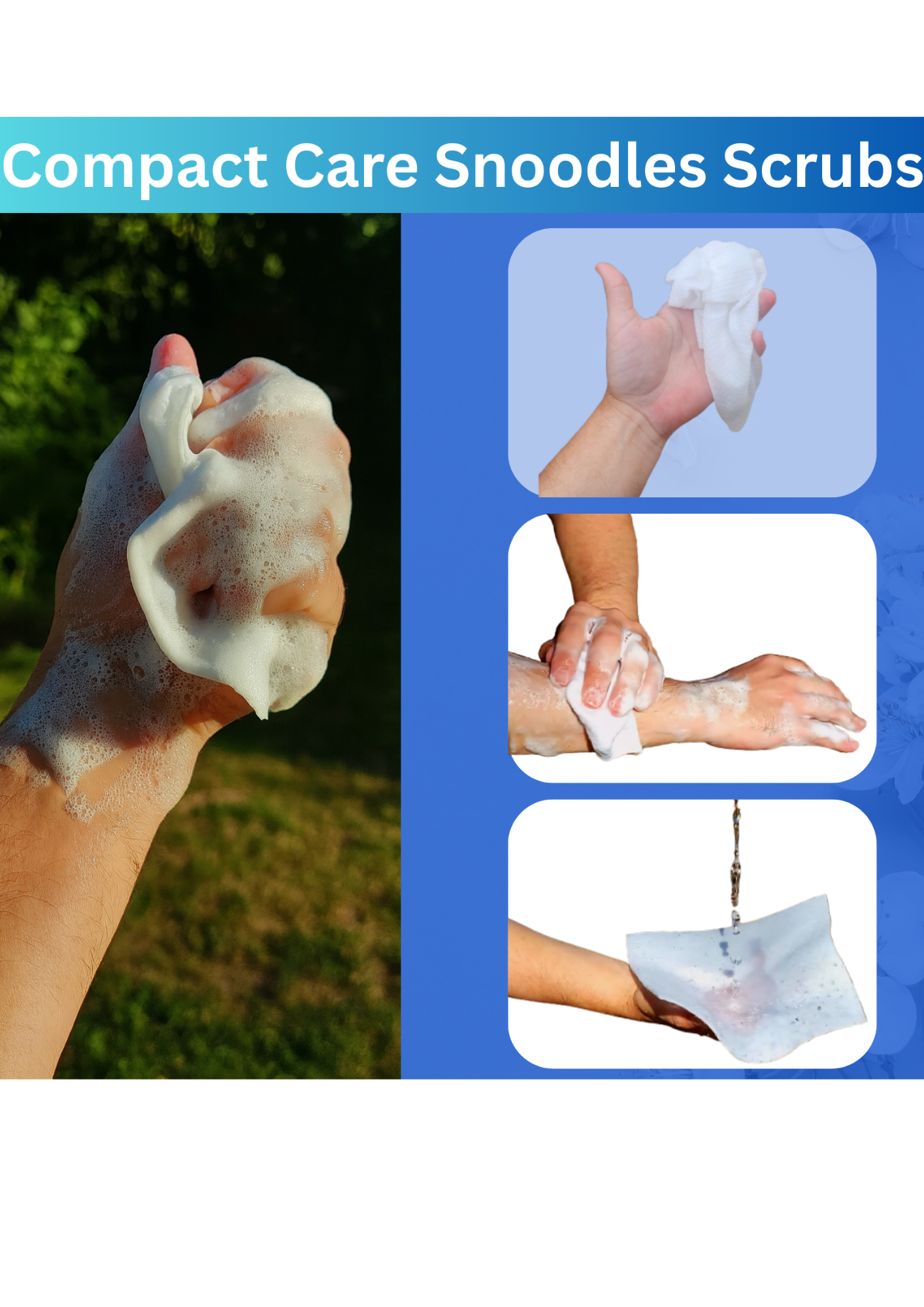 Snoodles Scrubs™ Rinse-Free Bath Sponges