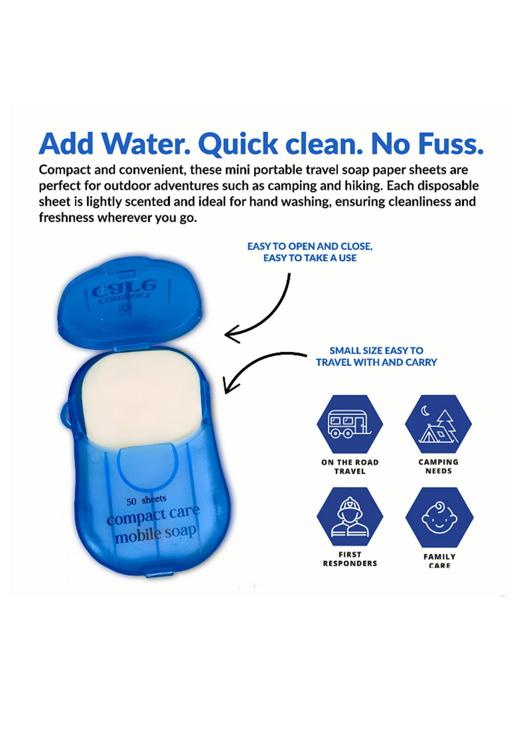 Compact Care Portable Soap Sheets 500pc