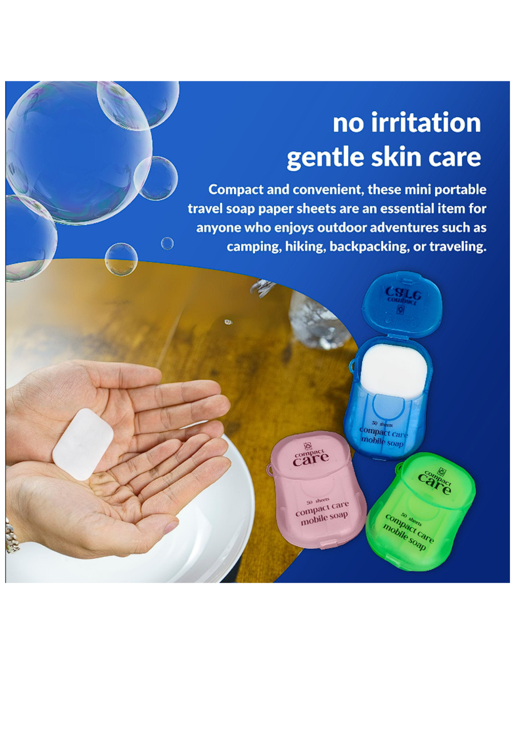 Compact Care Portable Soap Sheets 500pc